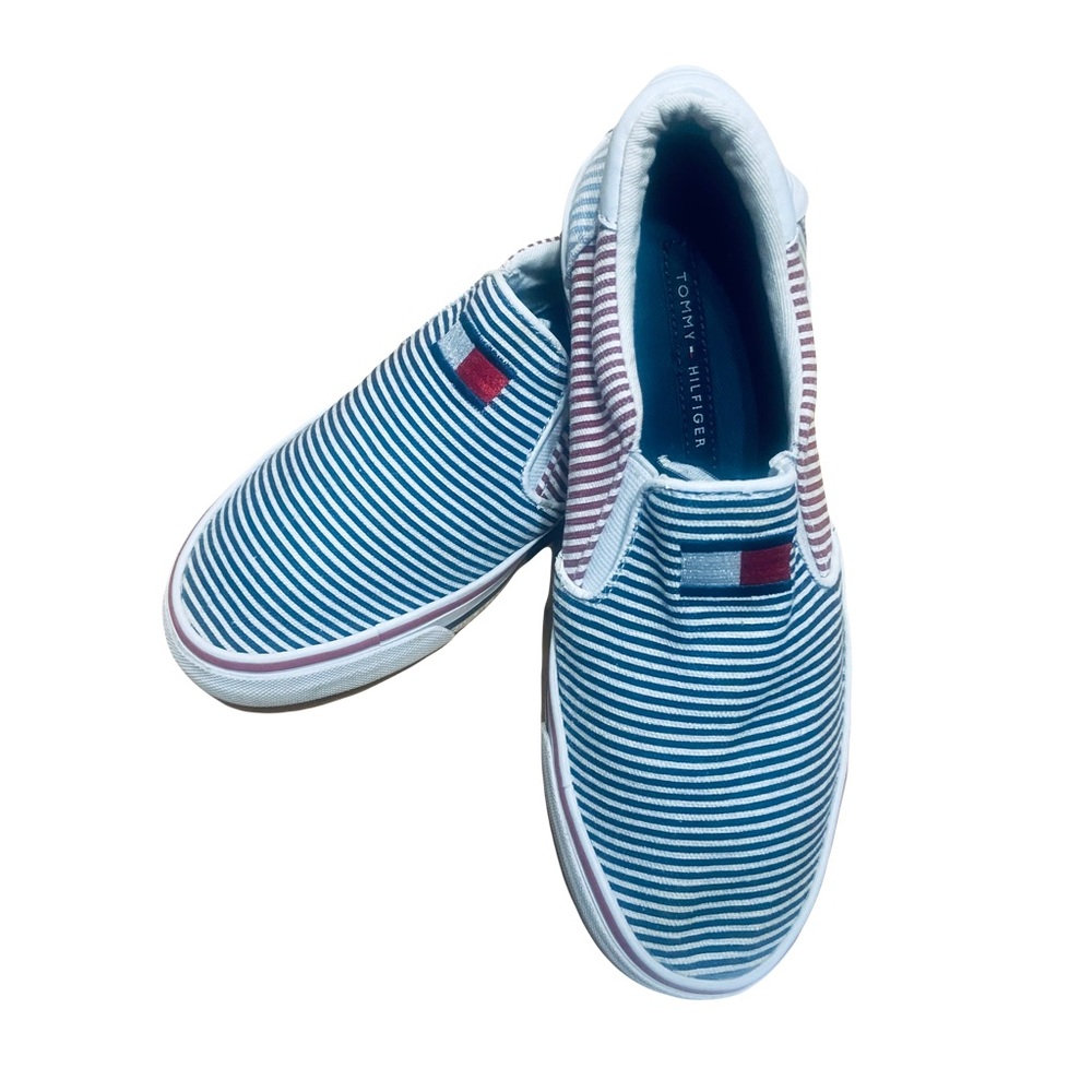 Tommy Hilfiger Red and Blue Sneakers Slip-On Style
